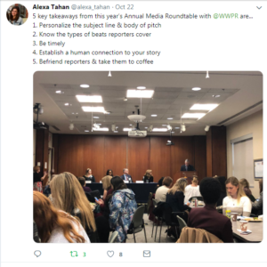 Alexa Tahan Media Roundtable Tweet